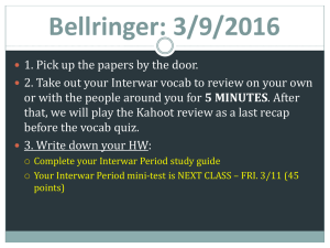 Bellringer: 3/9/2016