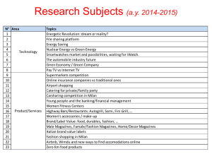 Research Subjects (a.y. 2014-2015)