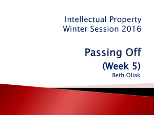(Week 5) Intellectual Property Winter Session 2016 Beth Oliak