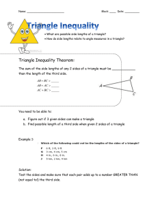 What are possible side lengths of a triangle? 