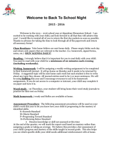 Welcome to Back To School Night 2015 - 2016