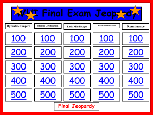 WHI Final Exam Jeopardy 100 200 300