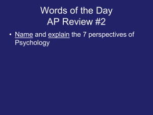 Words of the Day AP Review #2 Psychology