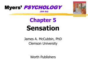 Sensation Chapter 5 PSYCHOLOGY Myers’