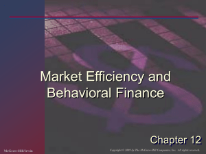 Market Efficiency and Behavioral Finance Chapter 12 McGraw-Hill/Irwin