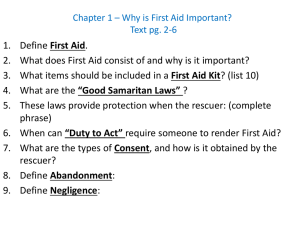 First Aid First Aid Kit “Good Samaritan Laws”