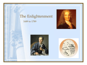 The Enlightenment 1689 to 1789