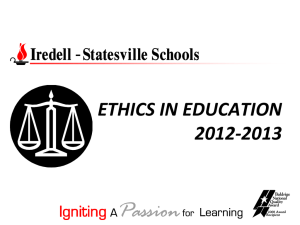 ETHICS IN EDUCATION 2012-2013
