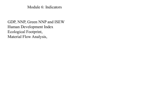 Module 6: Indicators GDP, NNP, Green NNP and ISEW Human Development Index