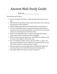 Ancient Mali Study Guide Test on:_____________________