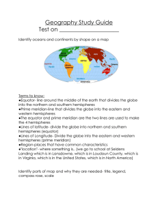 Geography Study Guide Test on _____________________