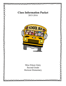 Class Information Packet 2015-2016 Miss Eileen Ginty