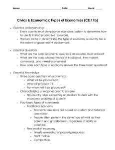 Civics &amp; Economics: Types of Economies (CE.11b)