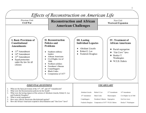 Effects of Reconstruction on American Life Reconstruction and African American Challenges