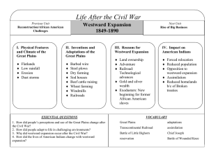 Life After the Civil War Westward Expansion 1849-1890