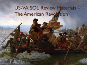 US-VA SOL Review Materials – The American Revolution