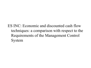 ES INC: Economic and discounted cash flow