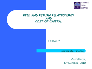 Lesson 5 RISK AND RETURN RELATIONSHIP AND COST OF CAPITAL