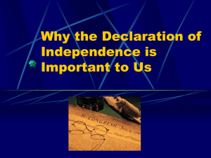 Why the Declaration of Independence is Important to Us
