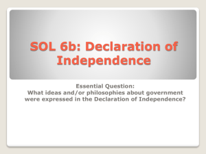 SOL 6b: Declaration of Independence