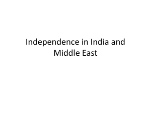 Independence in India and Middle East