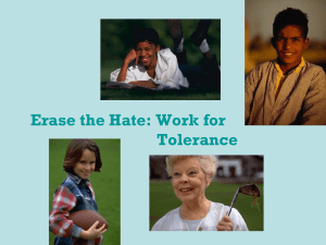 Erase the Hate: Work for Tolerance