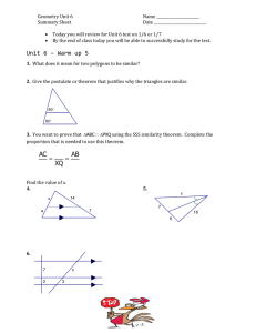 Geometry Unit 6  Name _______________________ Summary Sheet