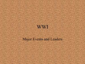 WWI Major Events and Leaders