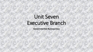 Unit Seven Executive Branch Governmental Bureaucracy