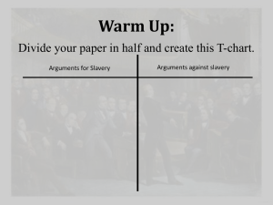 Warm Up: Divide your paper in half and create this T-chart.