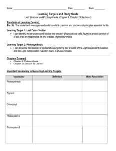 Learning Targets and Study Guide Standards of Learning Covered: Bio. 2d: