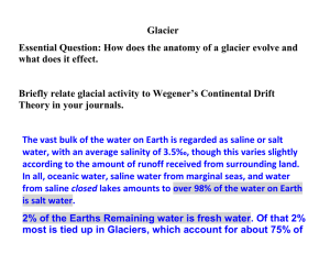 Glacier Essential Question: How does the anatomy of a glacier evolve... what does it effect.