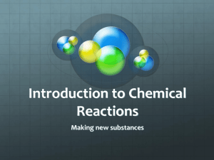 Introduction to Chemical Reactions Making new substances