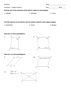 Geometry  Name________________________ Homework – Chapter 8 Review