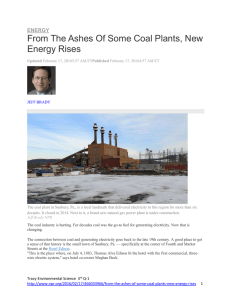 From The Ashes Of Some Coal Plants, New Energy Rises ENERGY