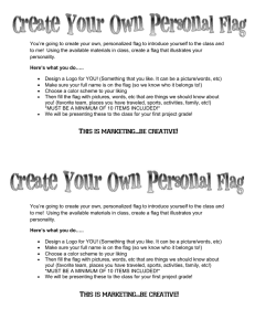 You’re going to create your own, personalized flag to introduce... to me!  Using the available materials in class, create...