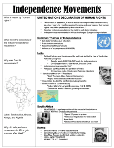 Independence Movements  UNITED NATIONS DECLARATION OF HUMAN RIGHTS