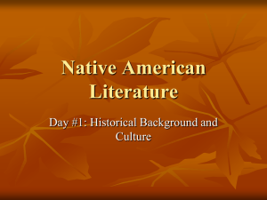 Native American Literature Day #1: Historical Background and Culture