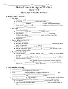 Guided Notes for Age of Realism 1850-1914 “From Agriculture to Industry”