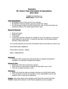 Geometry Ms. Keely’s Class Information &amp; Expectations 2015-2016