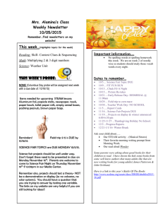 Mrs. Alamina’s Class Weekly Newsletter 10/05/2015