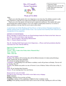 Mrs. O’Connell’s Parent Newsletter Week of 5-2-2016