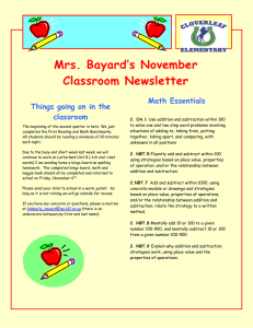 Mrs. Bayard’s November Classroom Newsletter Math Essentials