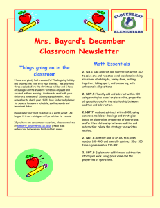 Mrs. Bayard’s December Classroom Newsletter Math Essentials