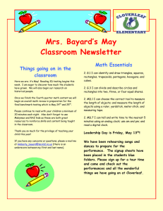 Mrs. Bayard’s May Classroom Newsletter Math Essentials