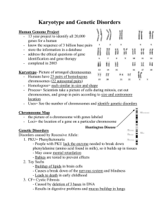 Karyotype and Genetic Disorders