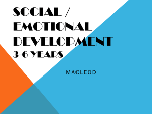 SOCIAL / EMOTIONAL DEVELOPMENT 3-6 YEARS