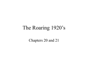 The Roaring 1920’s Chapters 20 and 21
