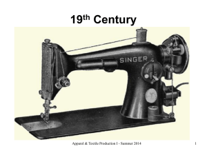 19 Century th Apparel &amp; Textile Production I - Summer 2014