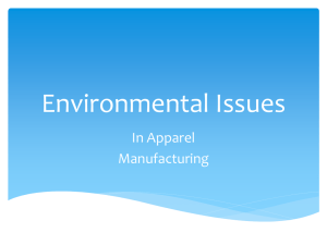 Environmental Issues In Apparel Manufacturing